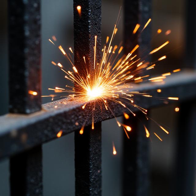 Dettaglio saldatura recinzione ornamentale